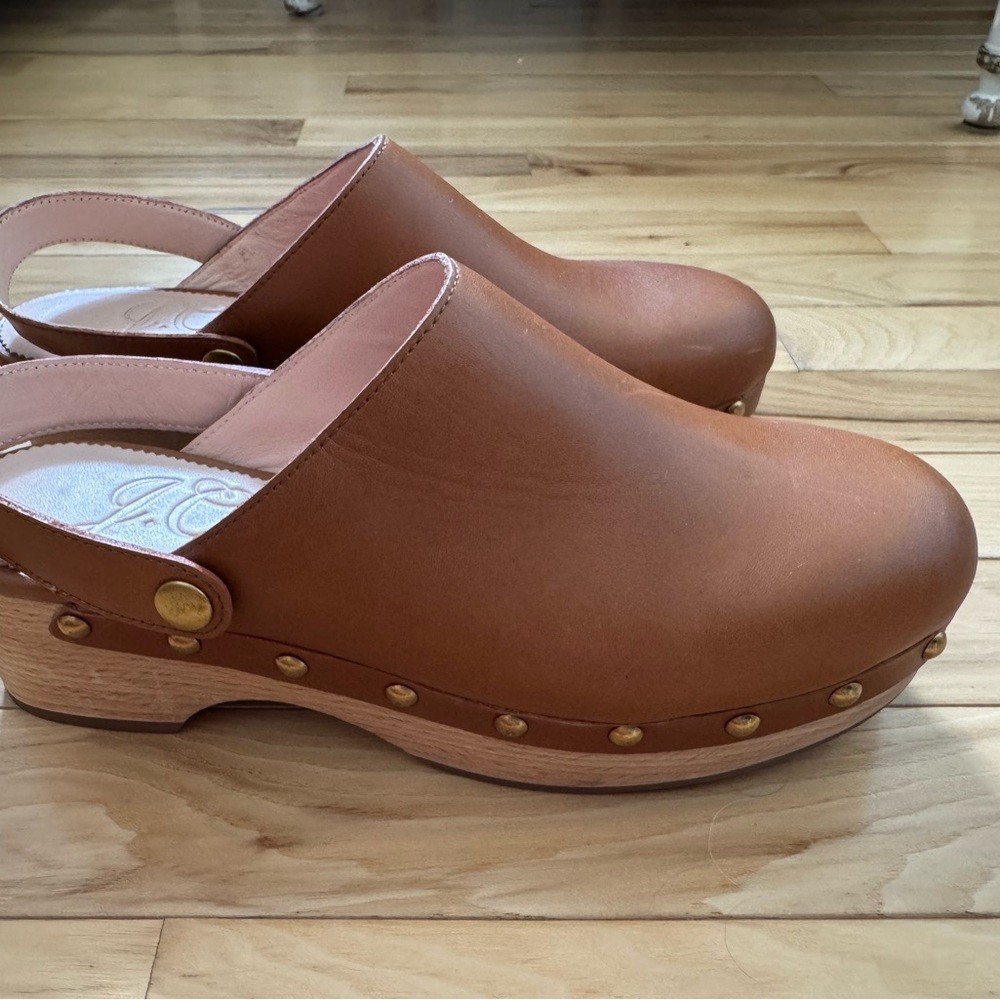 J. Crew Brown Leather Clogs